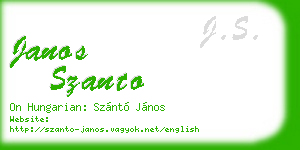 janos szanto business card