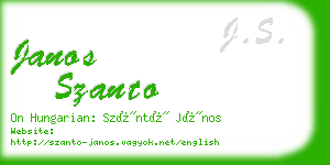 janos szanto business card